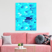 Japanse wolken, Evening Sky, Turquoise en Indigo Canvas Afdruk (Insitu (Woonkamer))