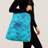 Japanse wolken, Evening Sky, Turquoise en Indigo Crossbody Tas (Dichtbij)