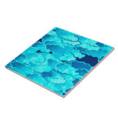 Japanse wolken, Evening Sky, Turquoise en Indigo Tegeltje (Zijkant)