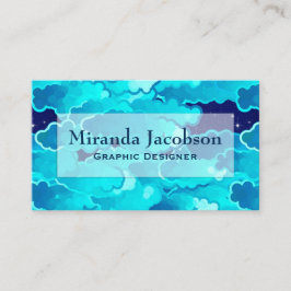Japanse wolken, Evening Sky, Turquoise en Indigo Visitekaartje