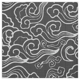  Japanse wolken, grafietgrijs / grijs Stof