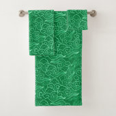  Japanse wolken, Jade Green  Bad Handdoek (Insitu)