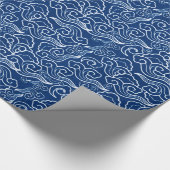  Japanse wolken, kobalt blauw en wit Cadeaupapier (Hoek)