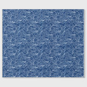  Japanse wolken, kobalt blauw en wit Cadeaupapier (Vlak)