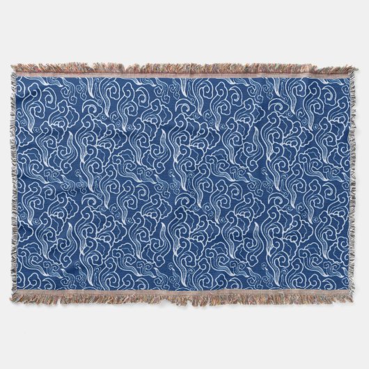 Japanse wolken, kobalt blauw en wit Deken (Voorkant)