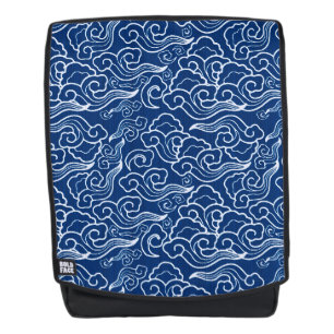 Japanse wolken, kobalt blauw en wit Rugtassen