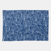  Japanse wolken, kobalt blauw en wit Theedoek (Horizontaal)