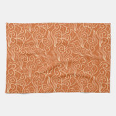 Japanse wolken, koraal Sinaasappel Theedoek (Horizontaal)