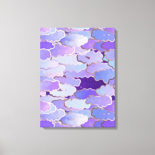 Japanse wolken, schemerlicht, Violet en diep Paars Canvas Afdruk (Voorkant)