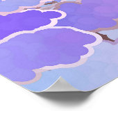 Japanse wolken, schemerlicht, Violet en diep Paars Poster (Hoek)