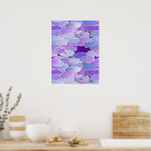 Japanse wolken, schemerlicht, Violet en diep Paars Poster (Keuken)