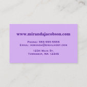 Japanse wolken, schemerlicht, Violet en diep Paars Visitekaartje (Achterkant)