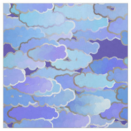 Japanse wolken, schemerlicht, Violet en kobalt Blu Stof