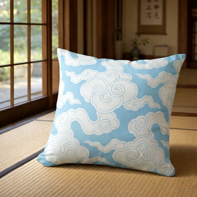 Japanse wolken stencil Ise Katagami patroon Kussen (Creator heeft geüpload)