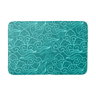Japanse wolken, Turquoise en Aqua Badmat