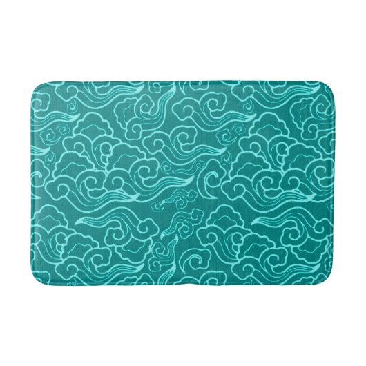  Japanse wolken, Turquoise en Aqua Badmat (Voorkant)