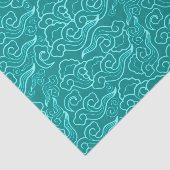  Japanse wolken, Turquoise en Aqua Tissuepapier (Detail)