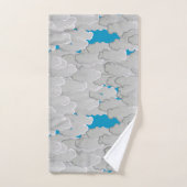 Japanse wolken, zomerdag, wit en hemelblauw bad handdoek (Handdoek)
