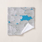 Japanse wolken, zomerdag, wit en hemelblauw bad handdoek (Wasdoekje)