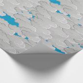 Japanse wolken, zomerdag, wit en hemelblauw cadeaupapier (Hoek)