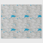 Japanse wolken, zomerdag, wit en hemelblauw cadeaupapier (Vlak)