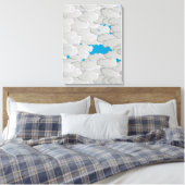Japanse wolken, zomerdag, wit en hemelblauw canvas afdruk (Insitu (Slaapkamer))