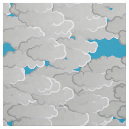 Japanse wolken, zomerdag, wit en hemelblauw stof