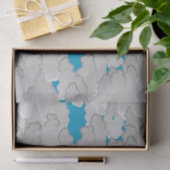 Japanse wolken, zomerdag, wit en hemelblauw tissuepapier (Geschenk)