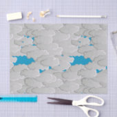 Japanse wolken, zomerdag, wit en hemelblauw tissuepapier (Craft)