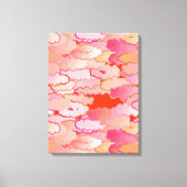 Japanse wolken, zonsondergang, koraal, Fuchsia, ro Canvas Afdruk (Voorkant)