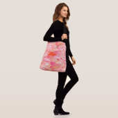 Japanse wolken, zonsondergang, koraal, Fuchsia, ro Crossbody Tas (Op model)