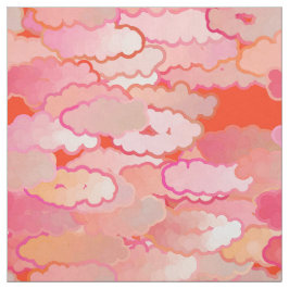 Japanse wolken, zonsondergang, koraal, Fuchsia, ro Stof
