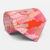 Japanse wolken, zonsondergang, koraal, fuchsia, ro stropdas (Opgerold)