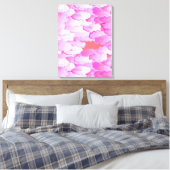 Japanse wolken, zonsopgang, orchidee roze en koraa canvas afdruk (Insitu (Slaapkamer))