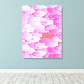 Japanse wolken, zonsopgang, orchidee roze en koraa canvas afdruk (Insitu (Houten vloer))