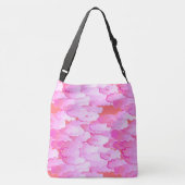 Japanse wolken, zonsopgang, orchidee roze en koraa crossbody tas (Achterkant)