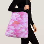 Japanse wolken, zonsopgang, orchidee roze en koraa crossbody tas (Dichtbij)