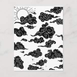 Japanse wolkenpatroon esthetiek briefkaart