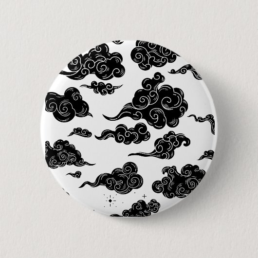 Japanse wolkenpatroon esthetiek ronde button 5,7 cm (Voorkant)