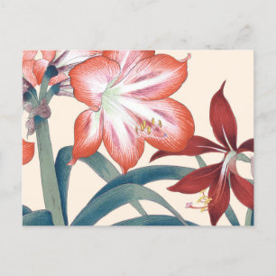 Japanse Woodblock Art Floral Lilies Briefkaart