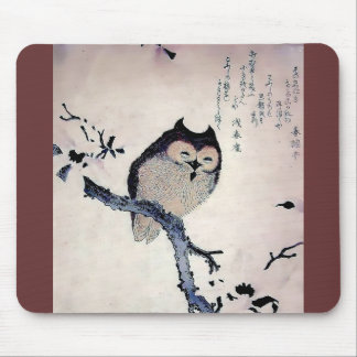 Japanse Woodblock Art Owl Print Muismat
