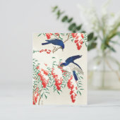  Japanse Woodblock Art print vogels Briefkaart (Staand voorkant)