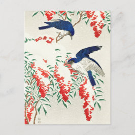 Japanse Woodblock Art print vogels Briefkaart