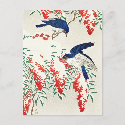  Japanse Woodblock Art print vogels Briefkaart (Voorkant)