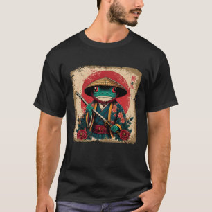 Japanse Woodblock Art Samurai Kikker Japanse Kanji T-shirt
