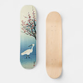Japanse Woodblock Print Okyo Egret met Plums Ska Persoonlijk Skateboard (Voorkant)