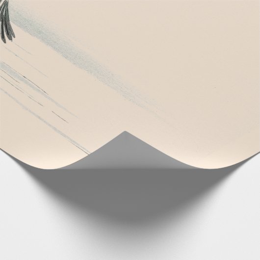 JAPANSE WOODBLOCK VOGEL PRINT PERZIK wrapping papi Cadeaupapier (Hoek)