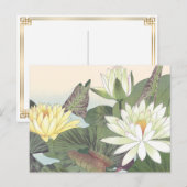 Japanse Woodblock White Lotus Flower Briefkaart (Voorkant / Achterkant)