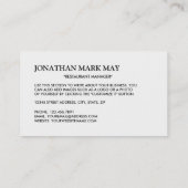 Japanse Woord Vlag, Oriental Restaurant Visitekaartje (Achterkant)