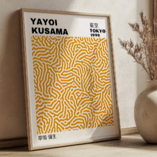 Japanse Yayoi Kusama Gele Abstracte Tentoonstellin Poster